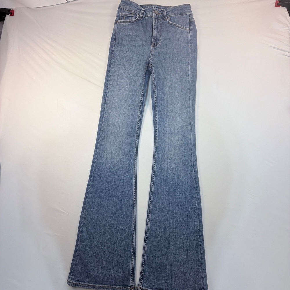 Cotton Club Coco Flare Jeans Womens 26x32 Light Wash High Rise Stretch Denim